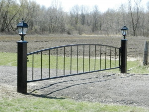 Driveway gate with lights