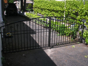 Driveway gate with finals