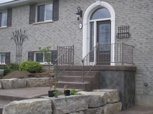 railing with hammertone powder coating