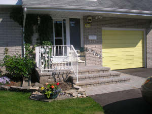 white leaf railing