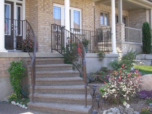 Custom iron curved railing